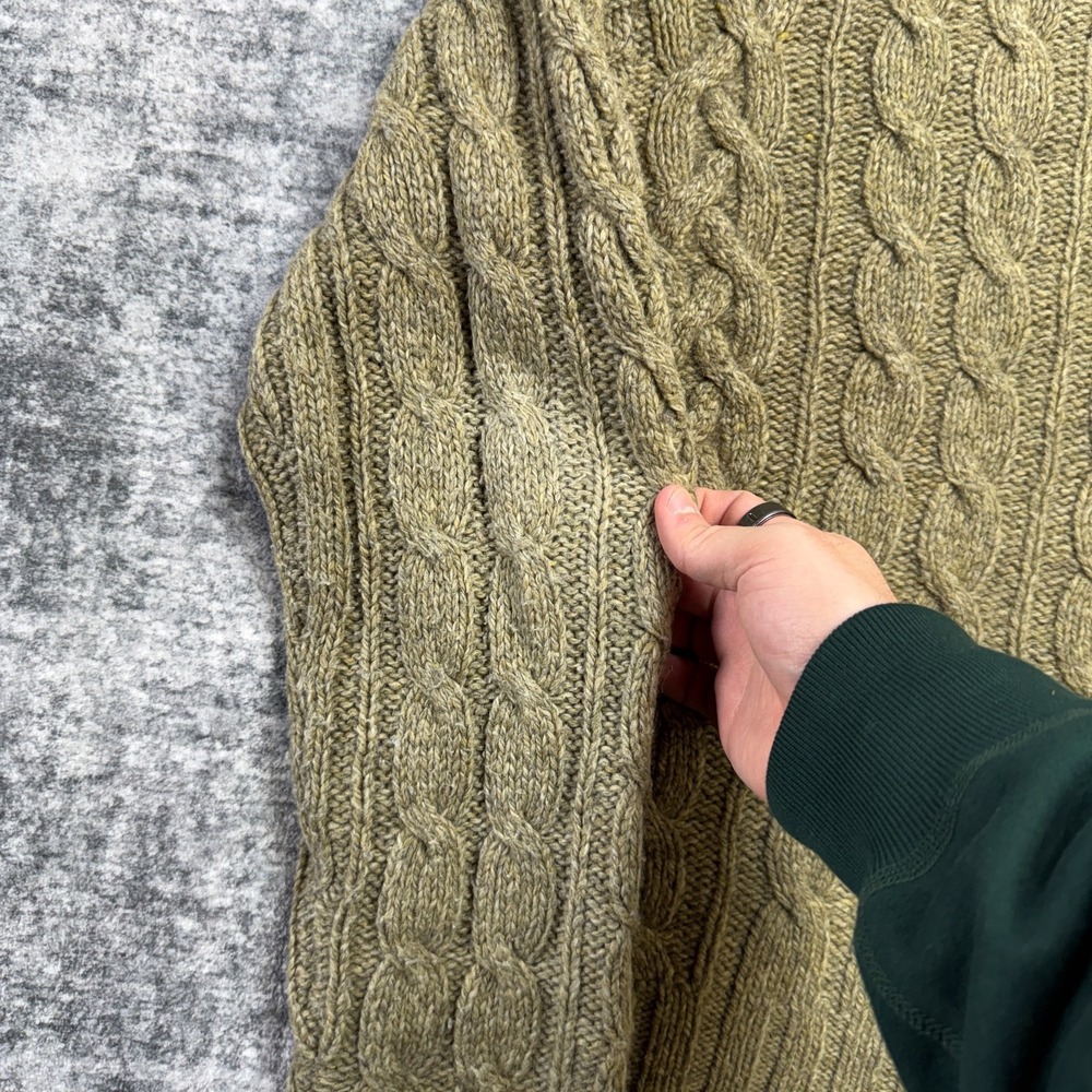 VTG Abercrombie & Fitch Sweater Mens Large Hazel Cable Knit Wool Fisherman Y2K - Picture 4 of 14